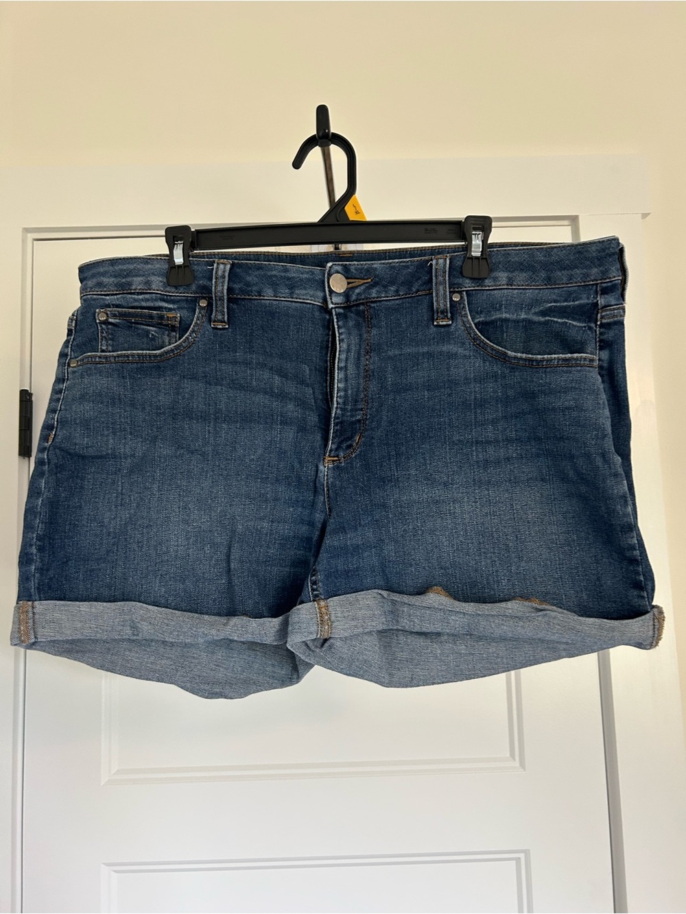 a.n.a Dark Blue Rolled Cuff Denim Shorts